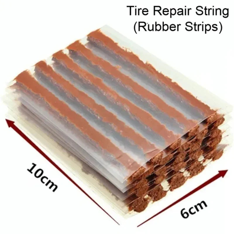 Car & Motorcycle Tire Repair Kit – Tubeless Tyre Puncture Plug Set with Rubber Strips for Truck & Vacuum Tire Repairs