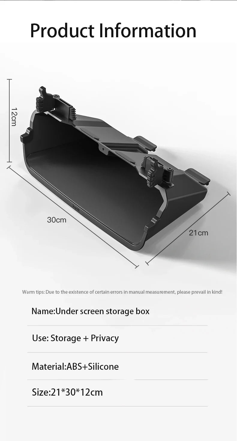 Herval Under-Screen Storage Tray for Tesla Model Y/3 2021-2025 Highland – Hidden Anti-Slip Storage Box