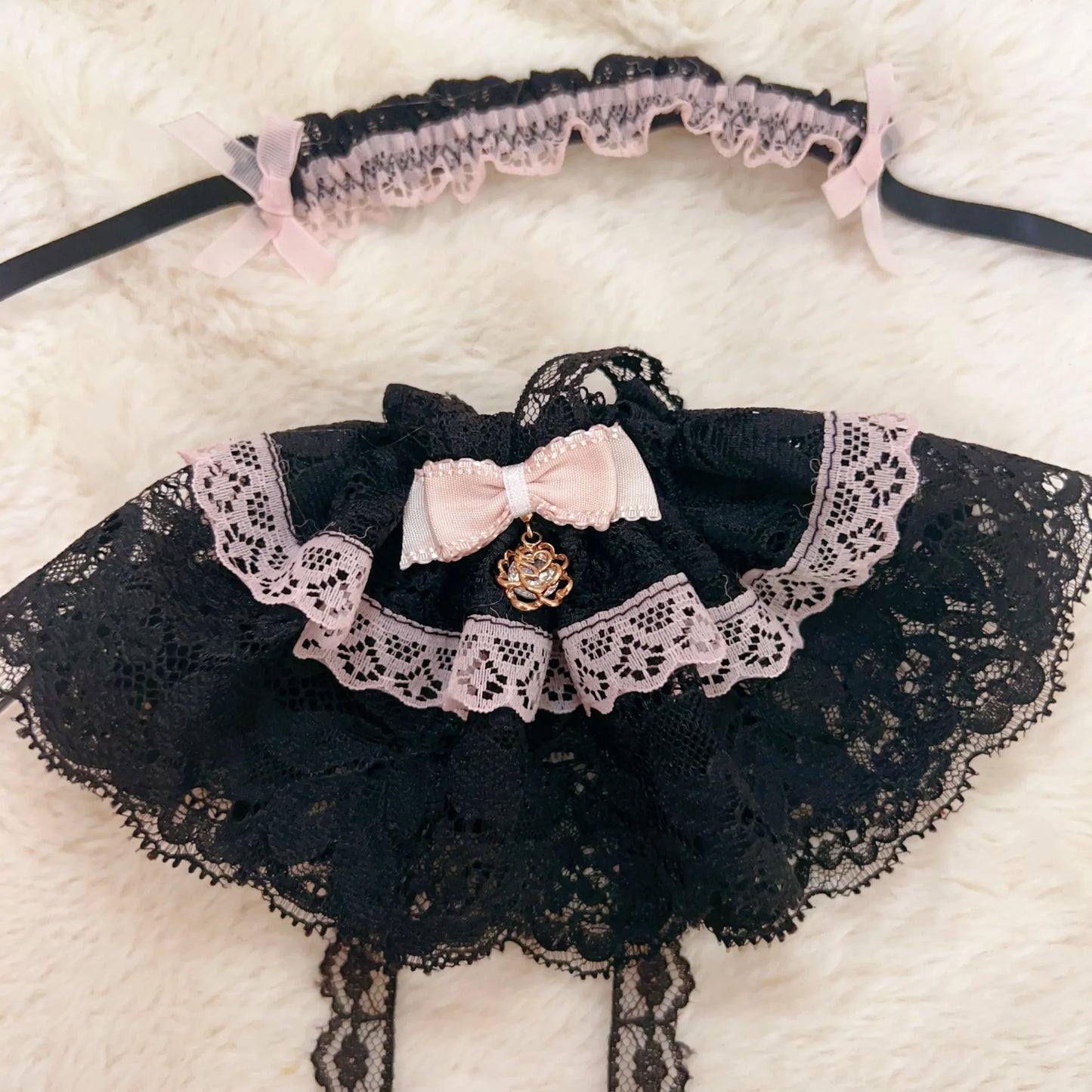 10cm Skullpanda Doll Clothes – Vintage Princess Dress Set with Headwear, Winter Symphony Series