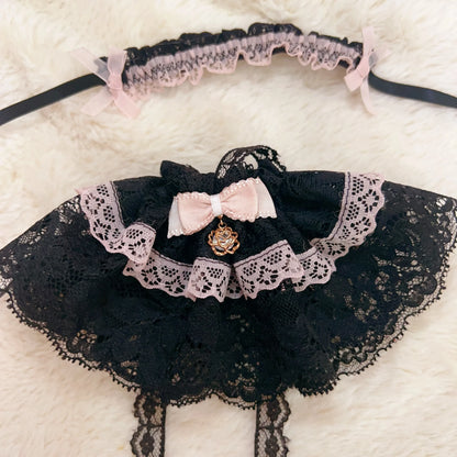 10cm Skullpanda Doll Clothes – Vintage Princess Dress Set with Headwear, Winter Symphony Series