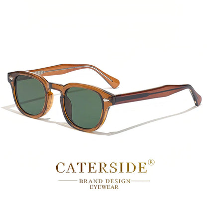 CATERSIDE Retro Round Sunglasses — Luxury Punk Pin Temple Shades for Men & Women, Sports, Leisure & Party UV400 Eyewear