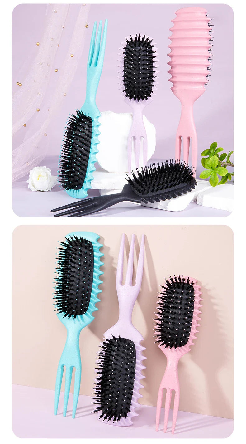 Candy Brush Curly Hair Styling – Nylon Bristle Detangling & Volumizing Comb for All Hair Types