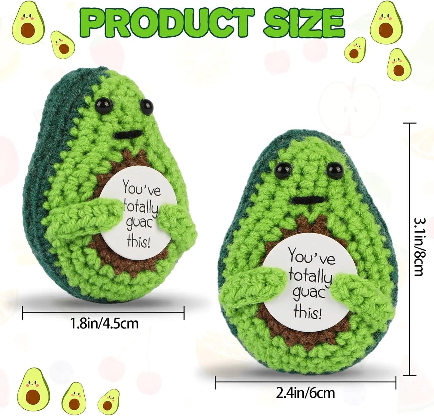Positive Energy Crochet Doll — Handmade Knitted Plush Potato, Plant, Avocado, Bee & Animal Pocket Hug Emotional Support Gift