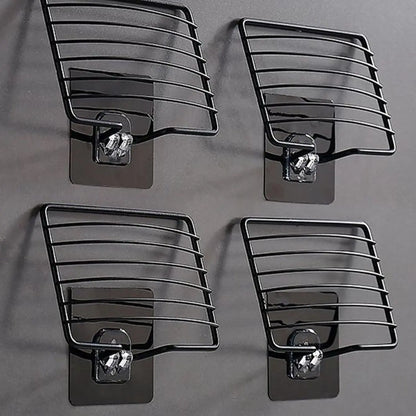 Punch-Free Stainless Steel Soap Rack: Elegant Bathroom Single Layer Drain Wall Hanging Sucker Soap Box Light Luxury Shelf (1pc)