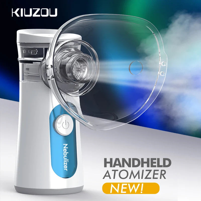 KIUZOU Silent Handheld Mesh Nebulizer – Portable Asthma Inhaler & Mini Humidifier for Kids & Adults