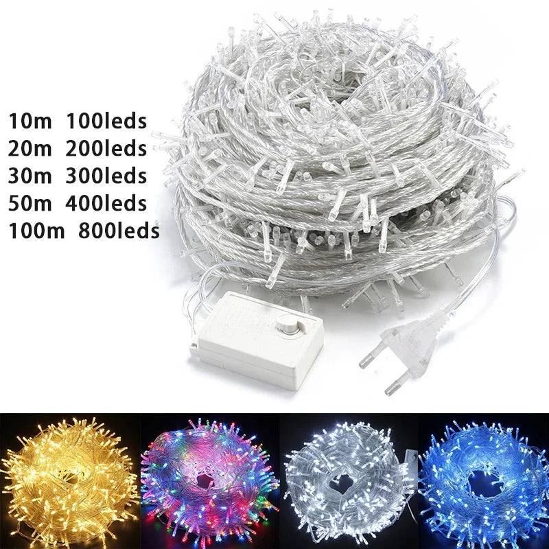 LED Garland String Lights – 2m & 10m Waterproof Fairy Lights for Christmas Tree, Wedding, Indoor & Outdoor Holiday Decoration