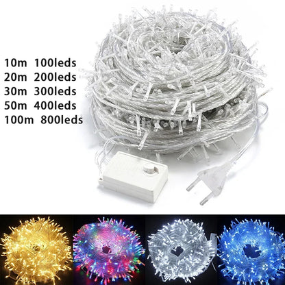 LED Garland String Lights – 2m & 10m Waterproof Fairy Lights for Christmas Tree, Wedding, Indoor & Outdoor Holiday Decoration