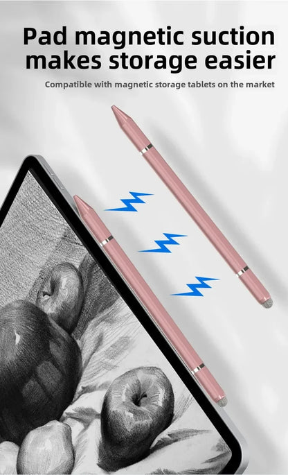 3-in-1 Magnetic Stylus Pen — Capacitive Touch Pen for iOS & Android Tablets and Smartphones, Compatible with iPad, Samsung, Xiaomi & Huawei, Drawing & Writing Tool