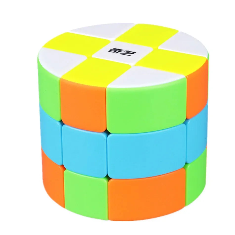 QiYi ECube Cylindrical 3x3 Magic Cube – Stickerless Strange Shape Twisty Puzzle Educational Learning Toy for Brain Training