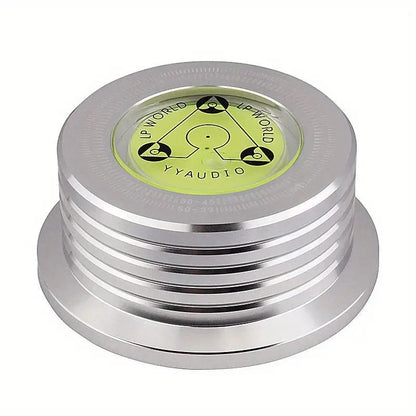 YYAUDIO Universal 50Hz LP Vinyl Record Stabilizer — Aluminum Alloy Turntable Weight Clamp with Level for Music Players