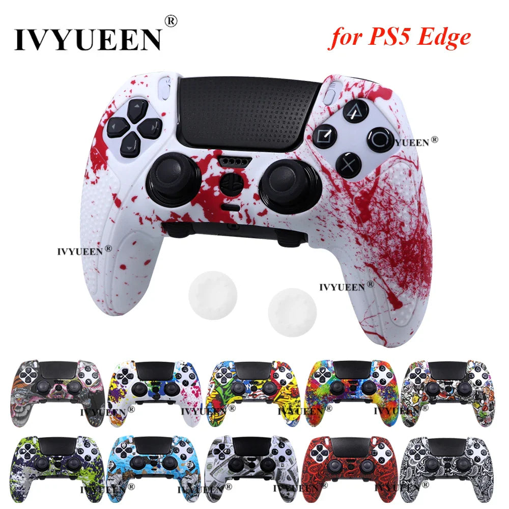 IVYUEEN Water Transfer Printing Silicone Protective Skin for PS5 DualSense Edge Controller