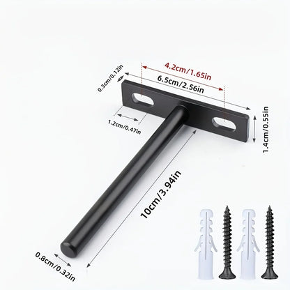 T-Shaped Invisible Shelf Brackets - 10PCS Thickened Iron Concealed Mounting Supports