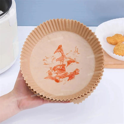 50/100Pcs Disposable Air Fryer Paper Liners Non-Stick Round Baking Parchment for Kitchen Cooking