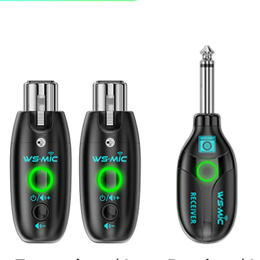 Wireless Microphone System with Dual Transmitters & Receiver – HD Sound Mobile Karaoke & PC Recording Mic Set