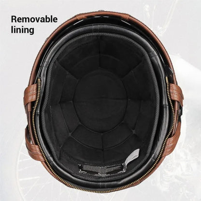 Retro Motorcycle Helmet – DOT Certified German Vintage Half Helmet for Scooter & Motorbike