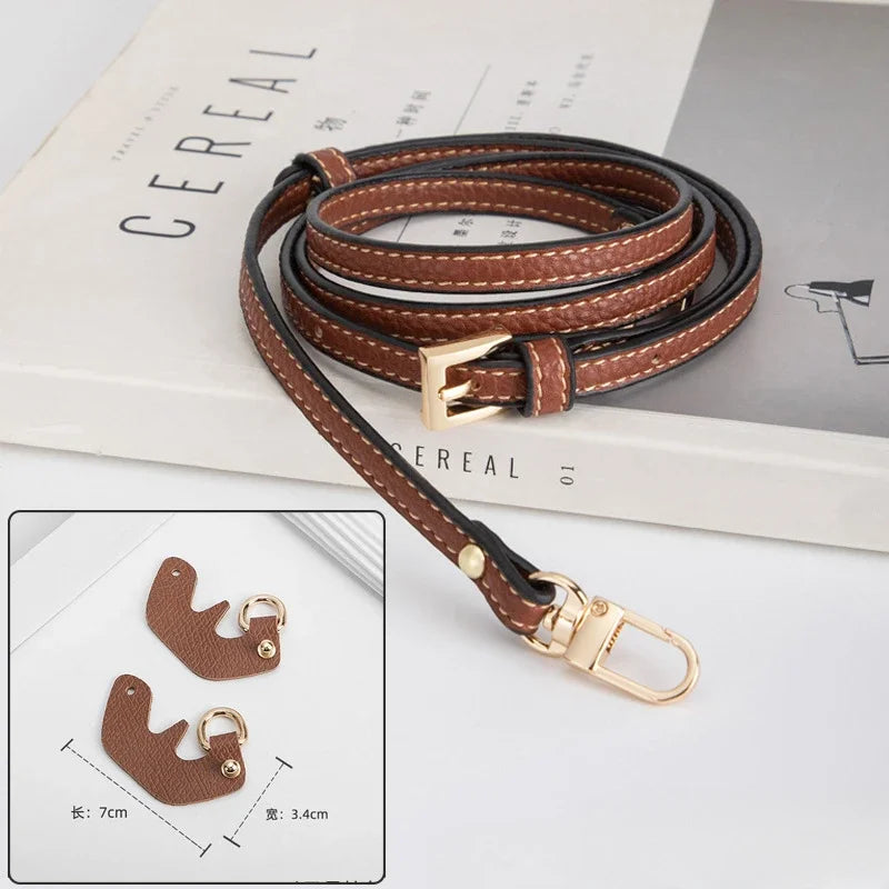 DIY Bag Transformation Set: Longchamp Leather Accessories with Punch-Free Shoulder Crossbody Straps (109-129cm)
