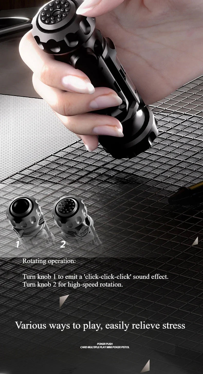 Stun Grenade Fidget Spinner & Mini Toy Gun – Ejectable Shell Stress Relief Finger Toy for Adults & Kids Gift
