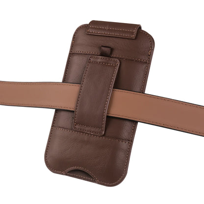 Genuine Cow Leather Phone Pouch – Men’s Waist Bag Holster for iPhone 7 to 16 Pro Max