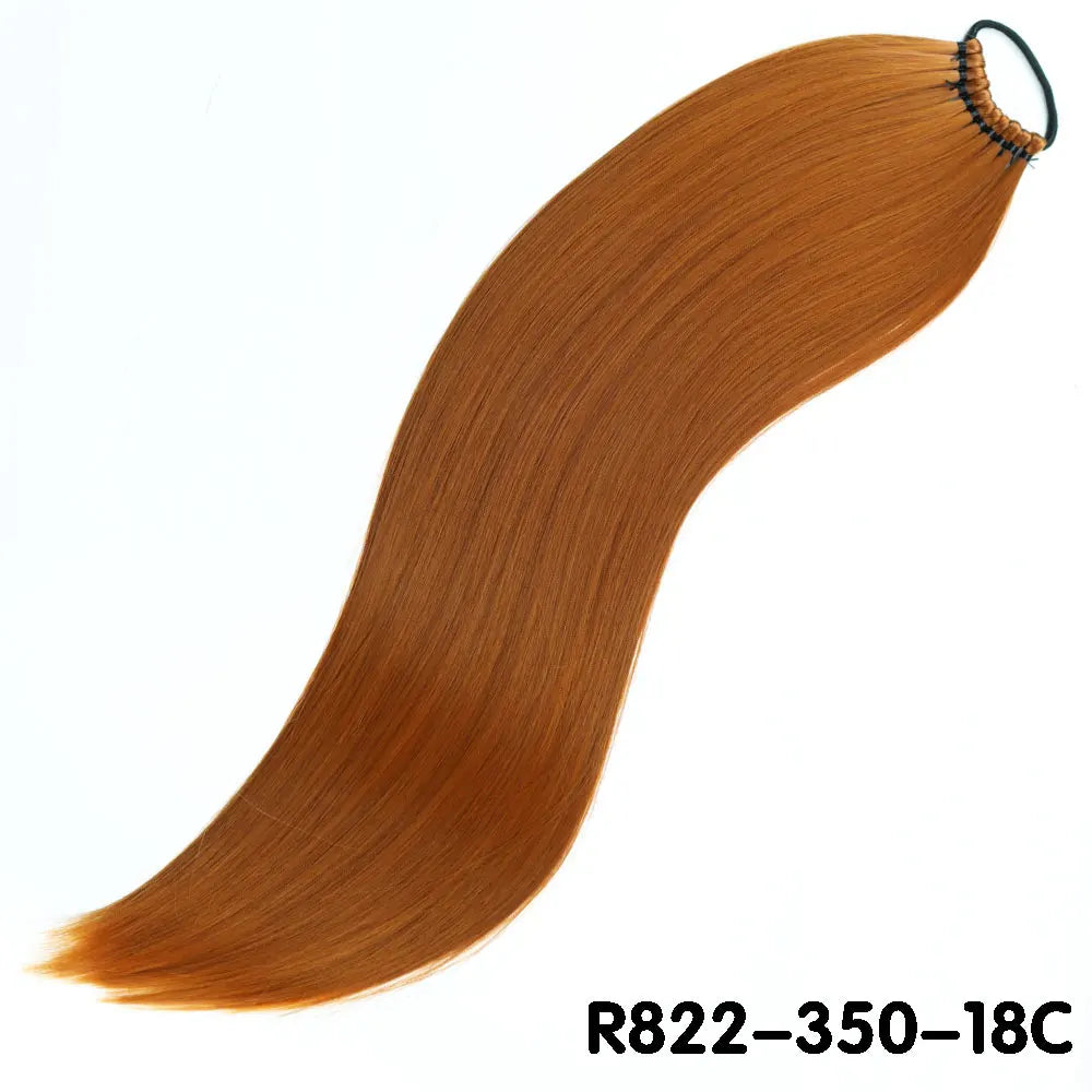AZQUEEN 24-Inch Long Straight Ponytail Extension – Synthetic Fake Hairpiece for Women