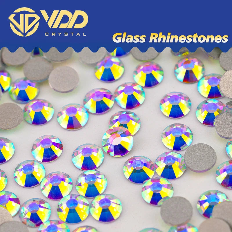 VDD SS4–SS30 Glass Crystal Rhinestones – High Quality Flatback Glitter Strass Stones for Nail Art, DIY Crafts & Decoration
