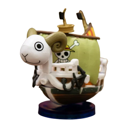 7cm One Piece Anime Ship Figure — Mini Luffy & Thousand Sunny Going Merry Assembled Model Toy