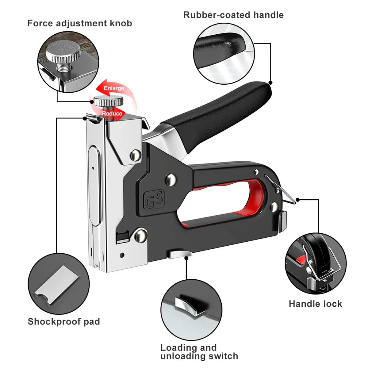 4-in-1 Nail & Staple Gun Kit — 4000 Staples, Multi-Purpose Tool for Wood, Fabric & DIY Home Repairs