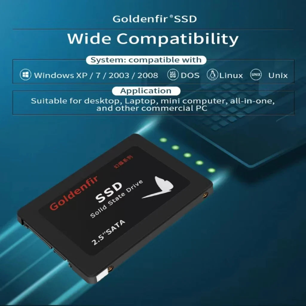 Goldenfir 2.5" SSD — 120GB to 1TB Solid State Drive for Laptops & Desktops, High-Speed Storage Upgrade