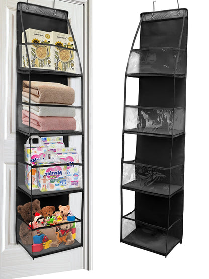 4-Layer Pink Foldable Hanging Storage Bag – Organizer for Bathroom, Snacks, Toys & Clothes