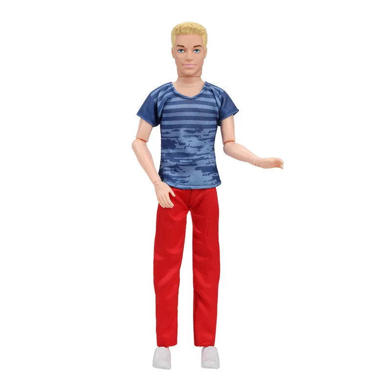 30cm Fashion Ken Doll – 1/6 Multi-Joint Movable Boyfriend with Clothes Suit, Dress-Up Toy for Kids
