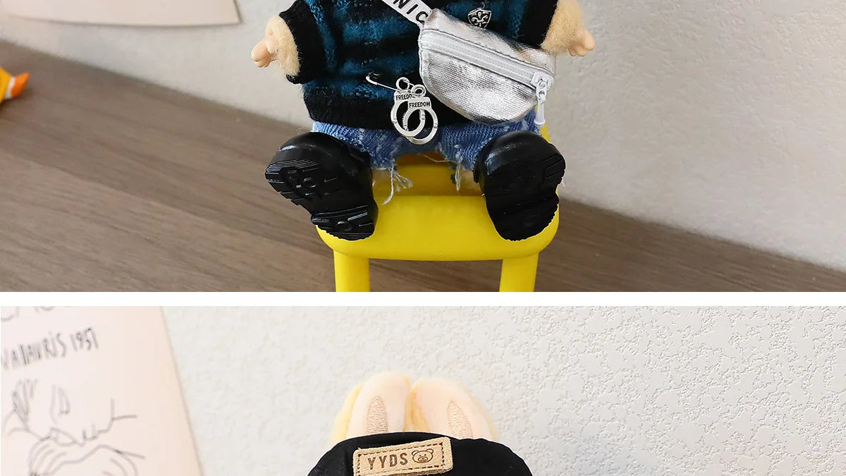 Labubu 15-17cm Blind Box Keychain Doll Outfit – Sweater & Glasses Accessory Set