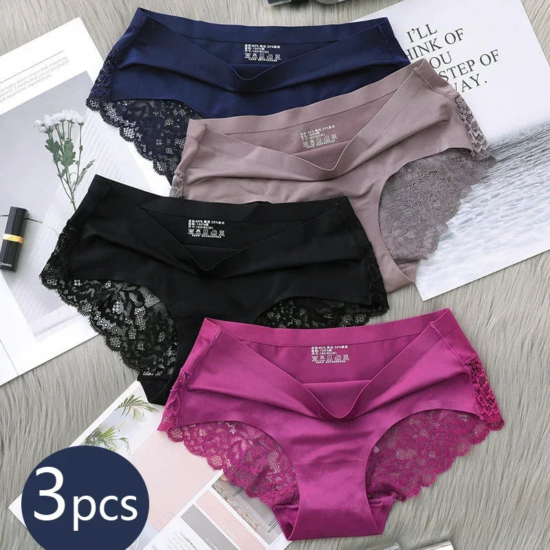 Seamless Women's Comfort Lace Briefs Set – Hollow Out Low Rise Sport Panties | Soft Lingerie for Women