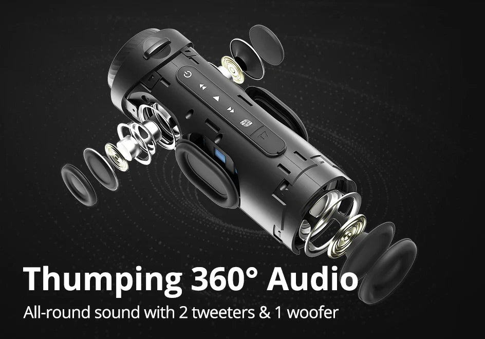 Tronsmart T7 Portable Bluetooth Speaker – 360° Surround Sound, LED Modes, True Wireless Stereo, APP Control