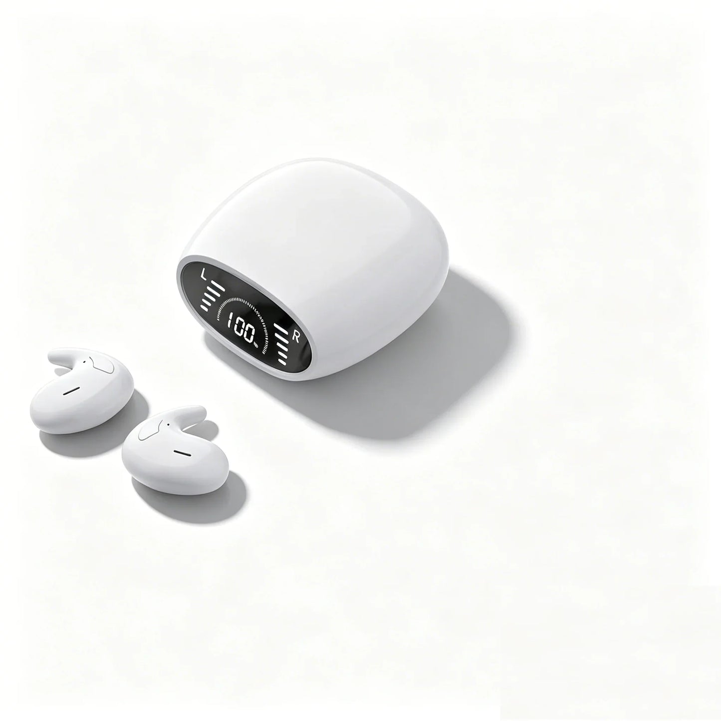 Ultra-Thin Sleep Earbuds - Lightweight Invisible Design with Ergonomic Side-Sleep Fit & Built-In Mic