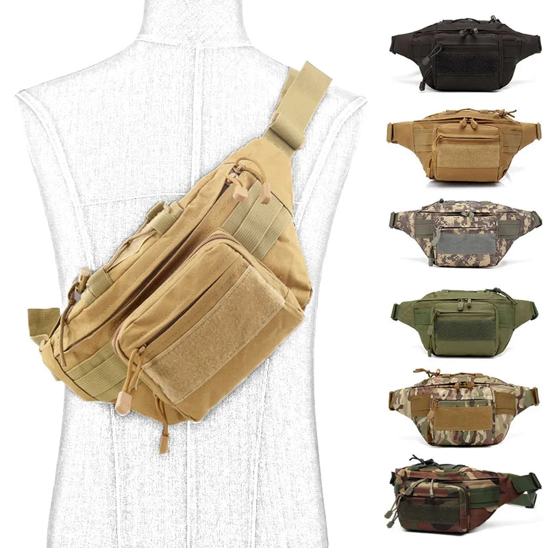 Tactical Waist Pack for Men | Military Nylon Hiking Phone Pocket | Outdoor Sport Army Molle Pack | Hunting Climbing Camping Belt Bag
