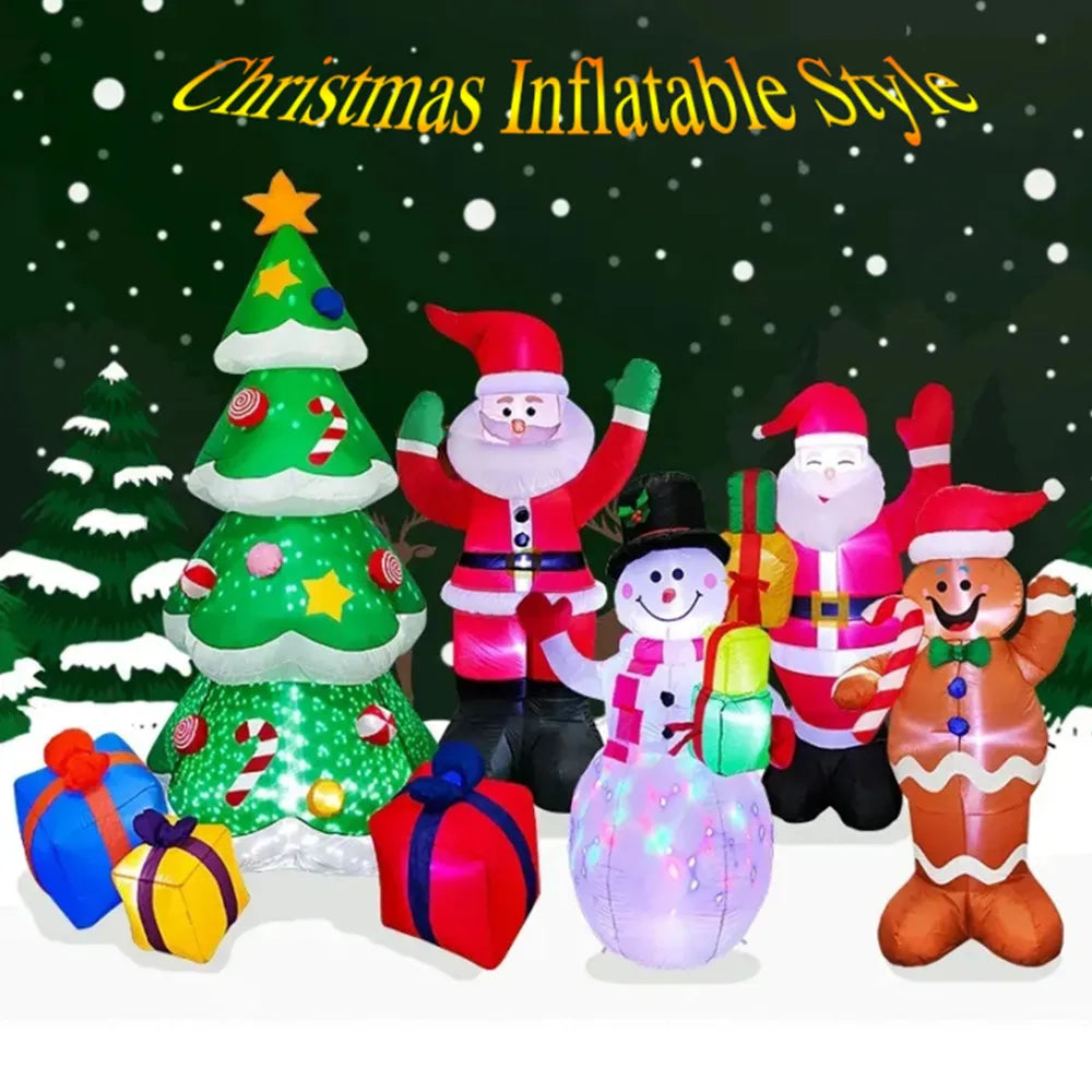 Christmas Inflatable Decoration – Glowing Snowman, Penguins & Santa Claus with Built-in LED for Indoor and Outdoor Xmas Party Yard