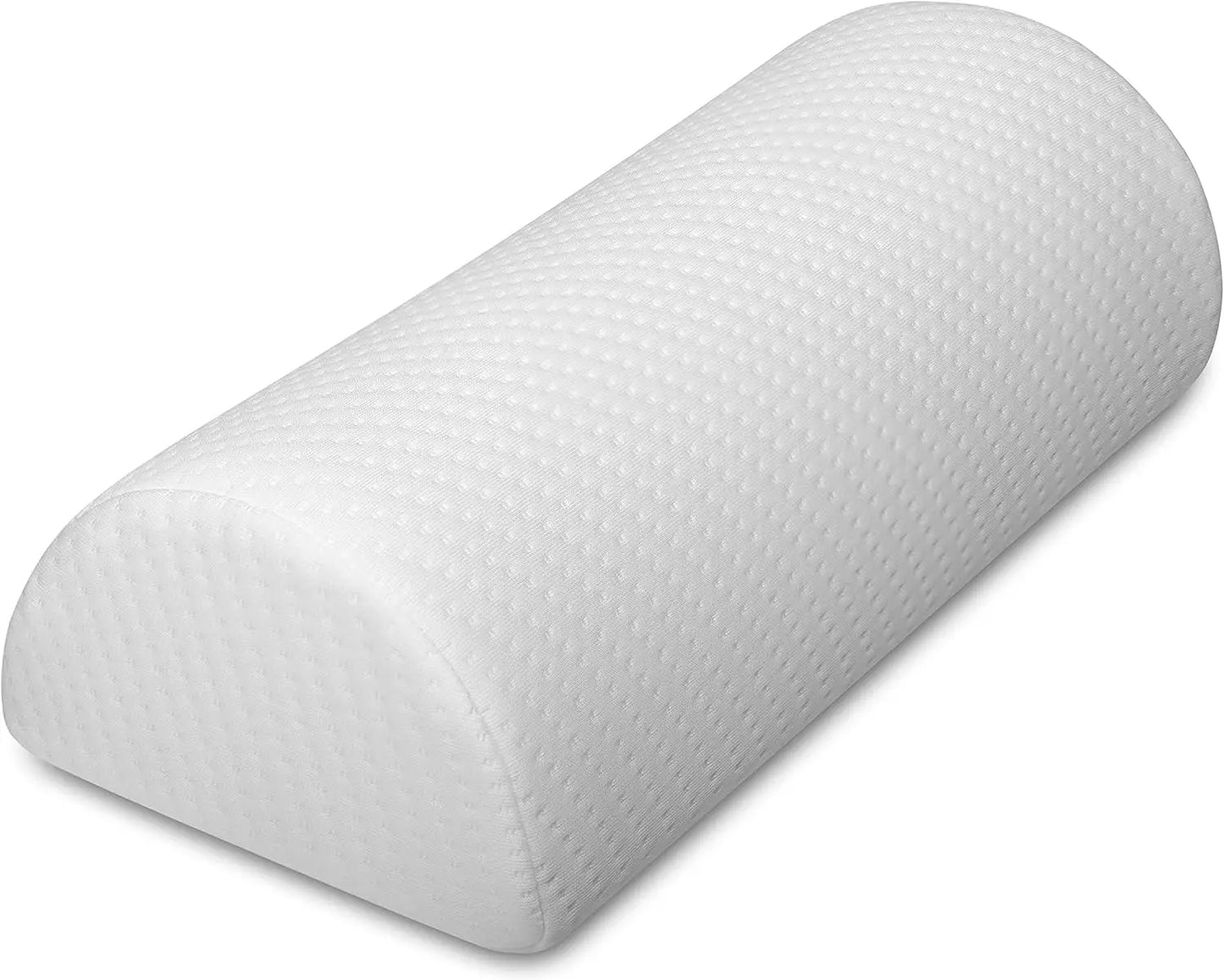 Comfort Memory Foam Bolster Pillow — Cotton Cover Lumbar Support for Legs, Back & Head, Semi-Roll Cushion