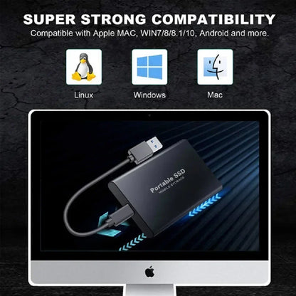 Portable SSD 1TB–4TB High-Speed External Drive – USB 3.1 Type-C Solid State Hard Disk for Laptop, PC & Mac