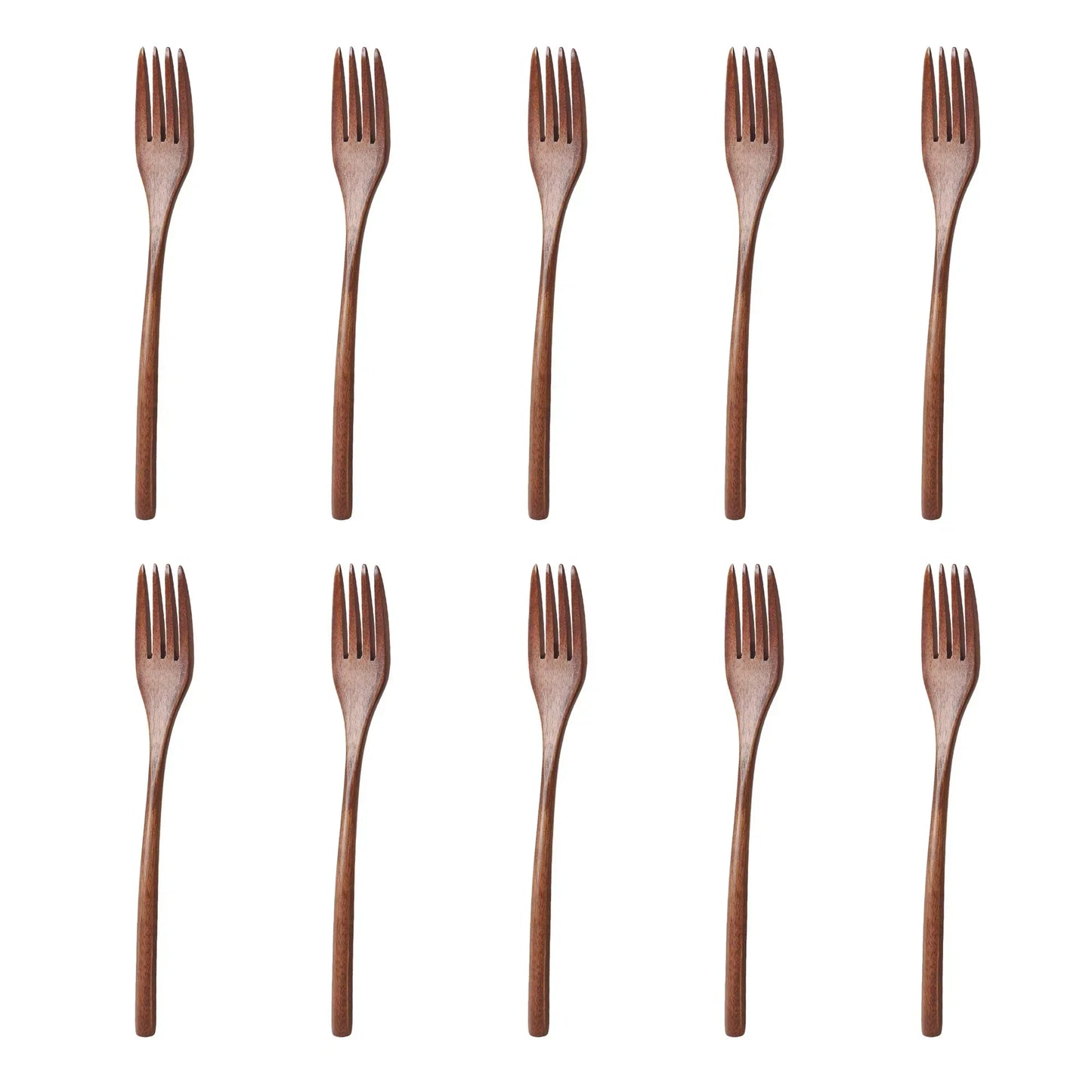 5-Piece Wooden Spoon and Fork Set – Eco-Friendly Natural Ellipse Ladle for Cooking, Tableware Accessories