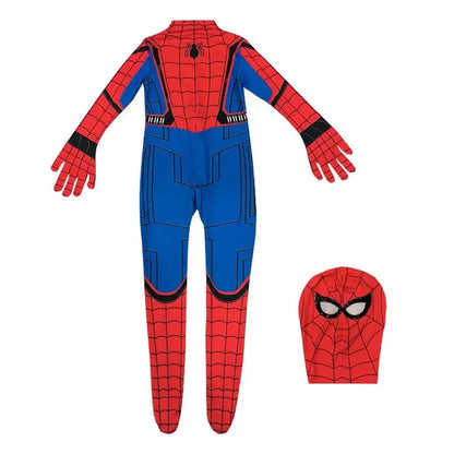 Miles Spider-Man Costume Jumpsuit — Superhero Bodysuit with Head Cover for Halloween & Cosplay Party