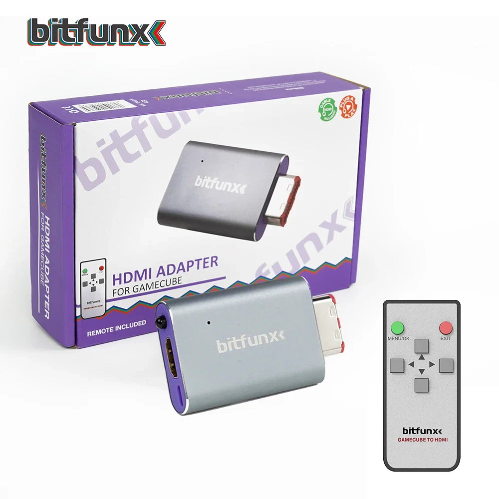 Bitfunx GC Video HDMI Adapter – Digital AV to HDMI Converter for Nintendo GameCube NGC DOL-001 Console