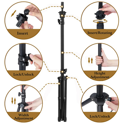 21-23 Inch Canvas Mannequin Head with Stand – Wig Display & Styling Head Tripod for Hairdressing