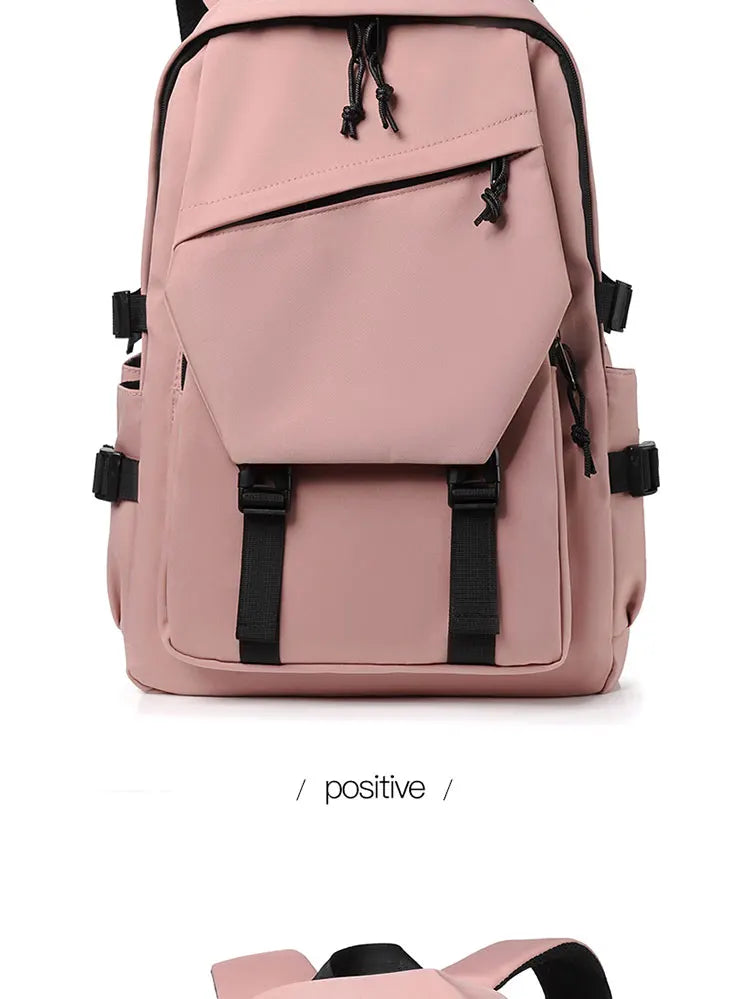 15 Inch Polyester Waterproof Men’s Backpack – Simple, Fashionable Student & Couple Computer Bag
