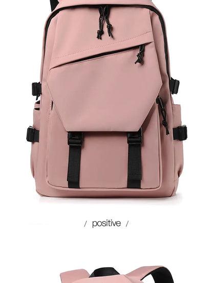 15 Inch Polyester Waterproof Men’s Backpack – Simple, Fashionable Student & Couple Computer Bag