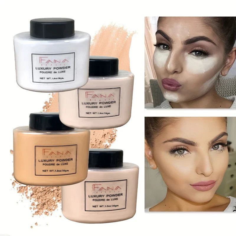 4 Colors Luxury Banana Setting Powder – Long-Lasting, Waterproof & Oil-Control Face Powder