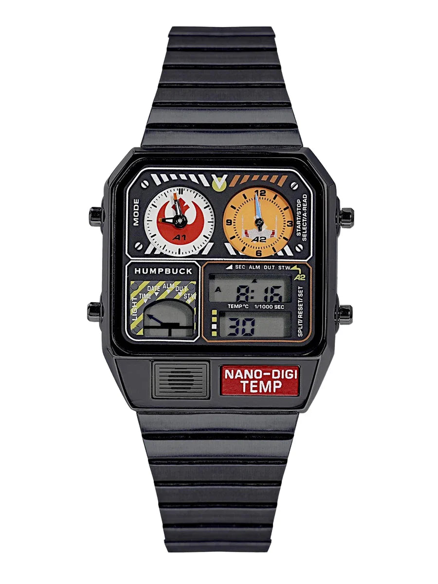 HUMPBUCK Men’s Digital Watch – Multifunctional Classic Wristwatch with Temperature, Stopwatch, Dual Time & Calendar