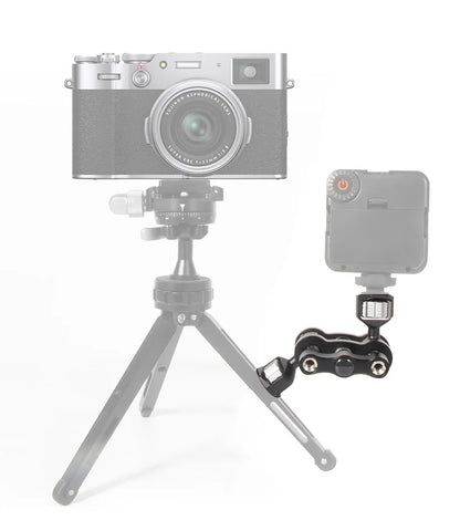 BEXIN TM-5 Articulating Magic Arm with Dual Ball Head, 1/4" Screw for Tripod, Phone Clip, LED Light, LCD Monitor, and Microphone