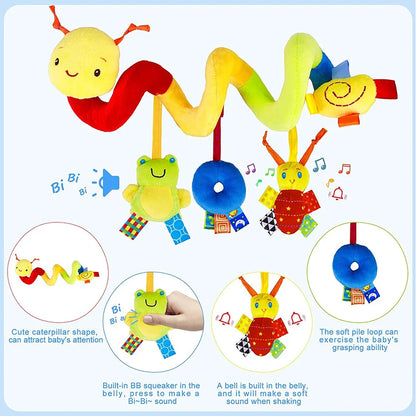 Musical Spiral Activity Toy – Cute Hanging Rattles for Baby Crib, Stroller & Car Seat, Boys & Girls