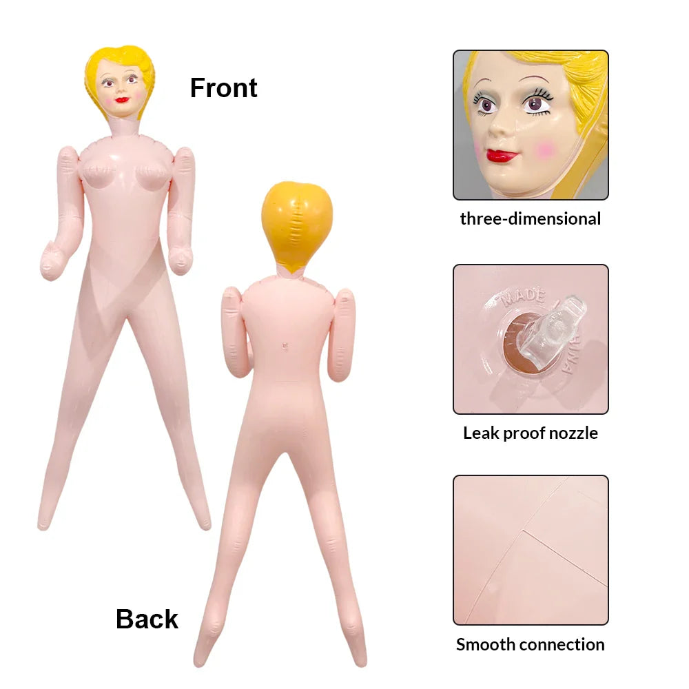 Inflatable PVC Mask Doll – Funny Adult Party Prank, Entertainment Decoration & Gift for Singles Events