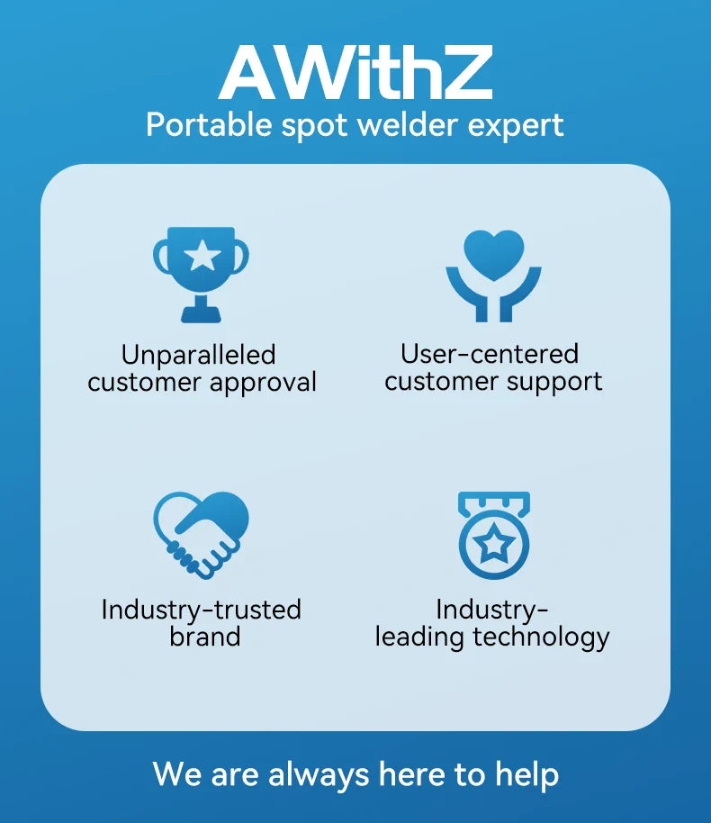 AWithZ Portable Handheld Spot Welder – DIY 90-Gear Adjustable Welding Machine for 18650 Lithium Batteries