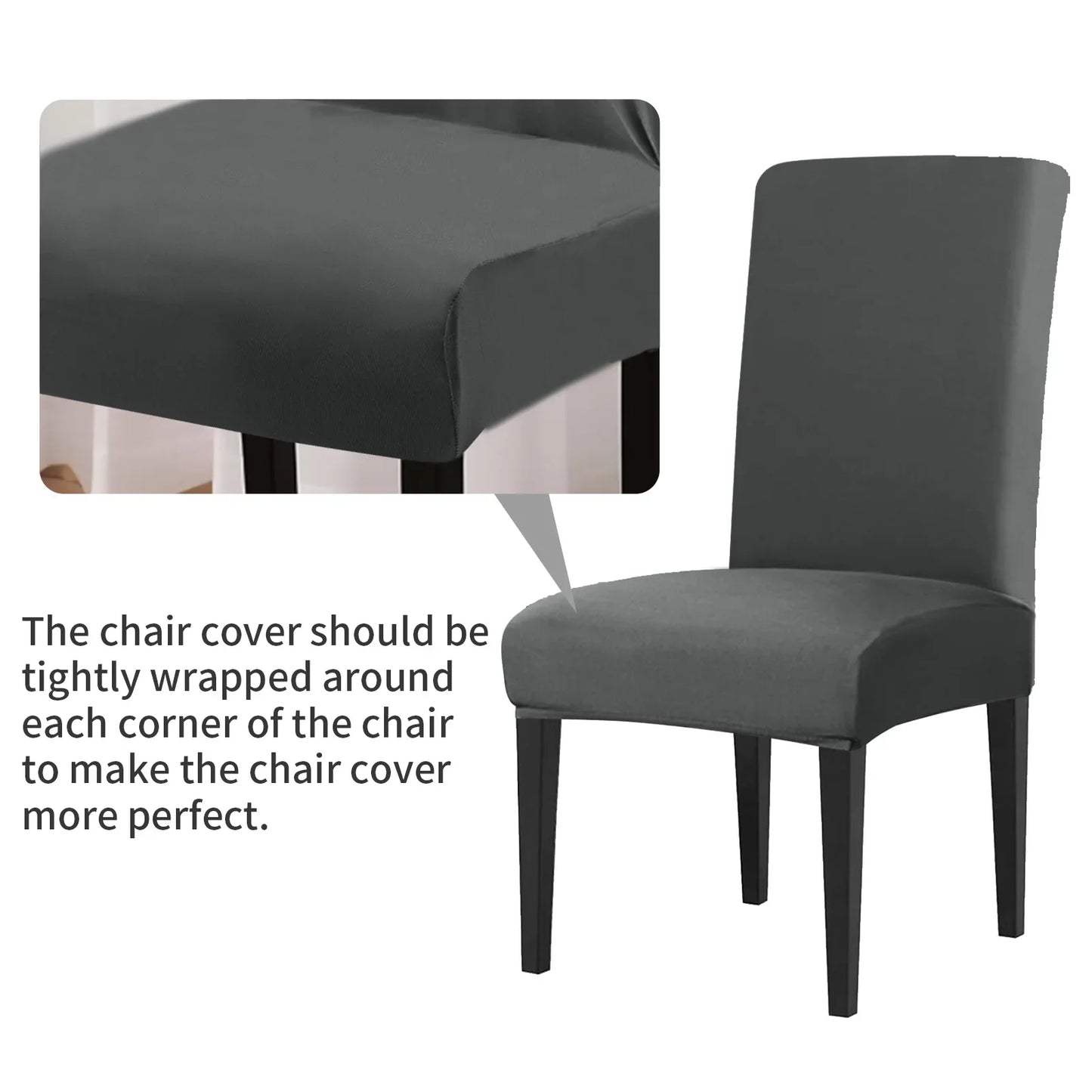 4Pc High Stretch Dining Chair Covers – Elastic Non-Slip Slipcovers, Removable Seat Protectors for Living Room, Kitchen & Wedding
